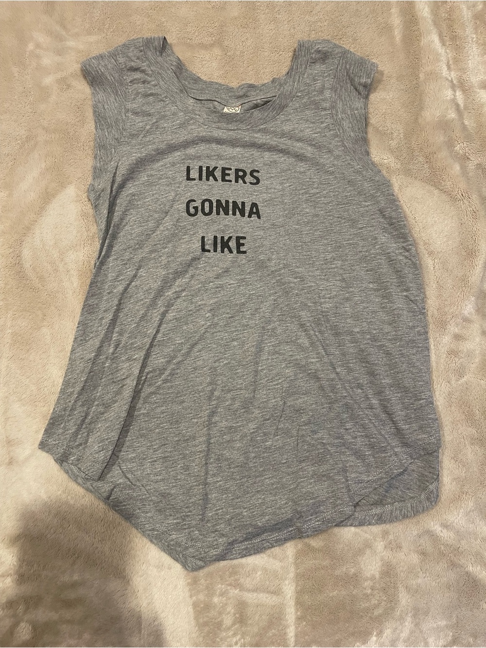 Gray Graphic Sleeveless Women's Top - "Likers Gonna Like"